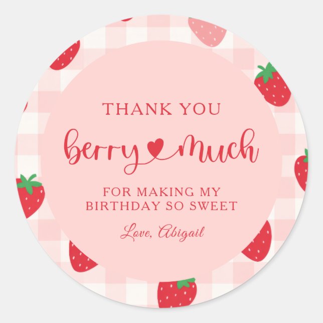 Berry Sweet Birthday Vielen Dank, Sticker (Vorderseite)