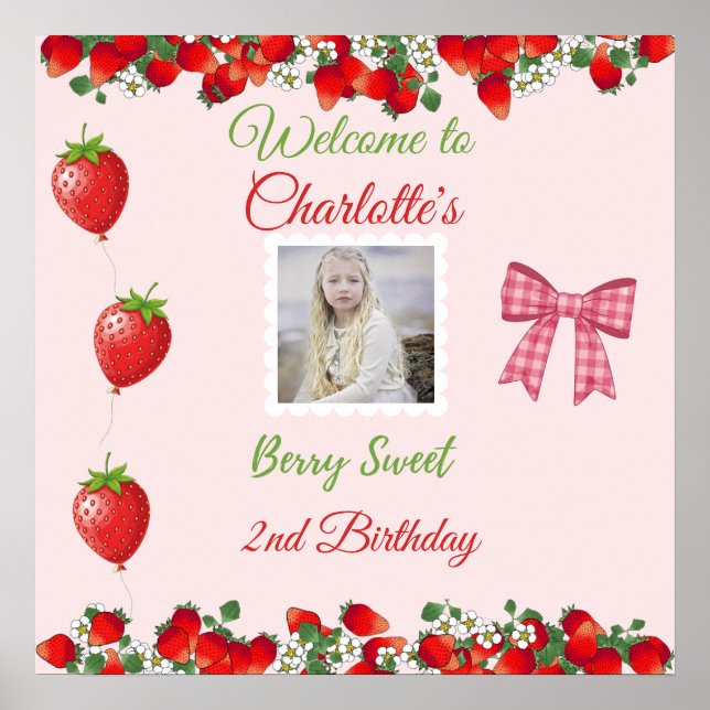 Berry Sweet Birthday Welcome Foto Poster (Vorne)