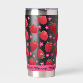 Berry Sweet Black Strawberry Floral Tumbler Thermobecher