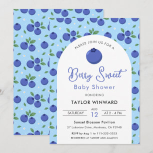 Berry Sweet Blaubeer-Baby-Party Einladung