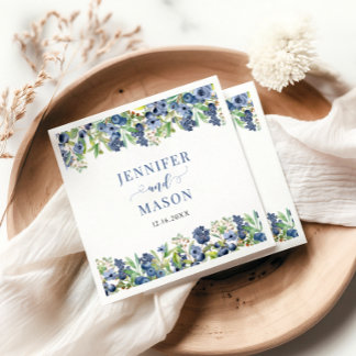 Berry Sweet Blaubeer Blumen Hochzeit Braut Bräutig Serviette