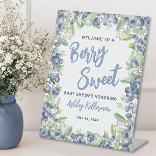 Berry Sweet Blaubeeren Baby Shower Willkommensschi Sockelschild