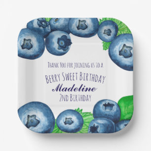 Berry Sweet Blaubeeren Geburtstag Papier Serviette Pappteller