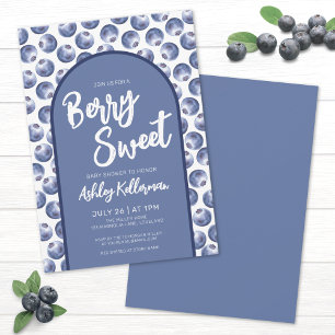 Berry Sweet Blue Baby-Party Einladung