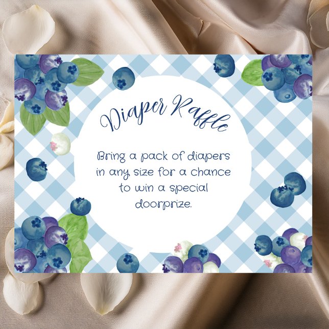 Berry Sweet Blue Gingham Windel-Raffle Begleitkarte (Von Creator hochgeladen)