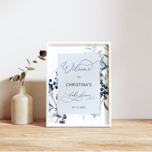 Berry Sweet Blueberry Baby Dusche Willkommenspende Poster