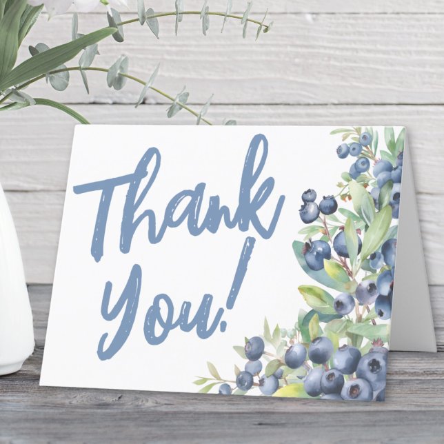 Berry Sweet Blueberry Baby Shower Dankeskarte (Berry Sweet Blueberry Baby Shower Thank You Card)