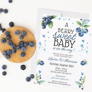 Berry Sweet Blueberry Baby Shower Einladung