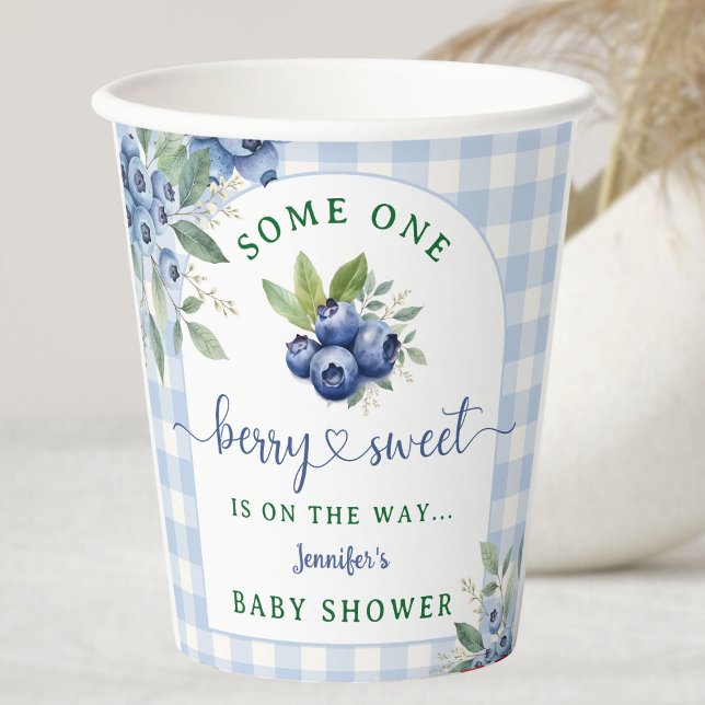 Berry Sweet Blueberry Baby Shower Pappbecher (Von Creator hochgeladen)