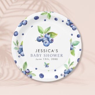Berry Sweet Blueberry Baby Shower Pappteller