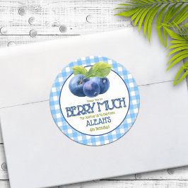 Berry Sweet Blueberry Geburtstagsparty Danke Runder Aufkleber