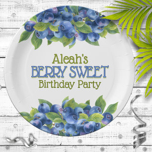Berry Sweet Blueberry Thema Geburtstagsparty Pappteller