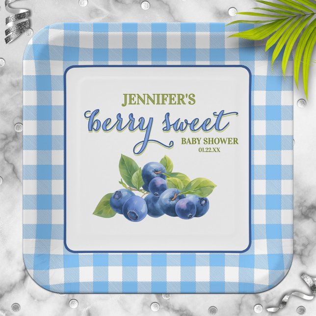 Berry Sweet Blueberry Theme Babydusche Pappteller (Von Creator hochgeladen)