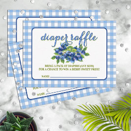 Berry Sweet Blueberry Theme Diaper Raffle Begleitkarte