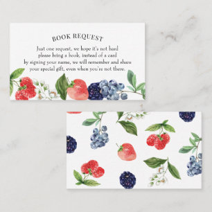 Berry Sweet Book Request or Book Book Book Card Visitenkarte