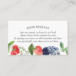 Berry Sweet Book Request or Book Book Book Card Visitenkarte