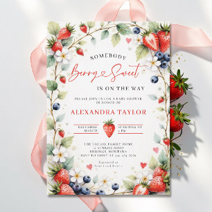 Berry Sweet Botanische Beeren Garten Babyparty Einladung