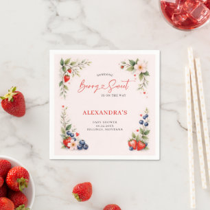 Berry Sweet Botanische Kunst Rosa Mädchen Baby-Par Serviette