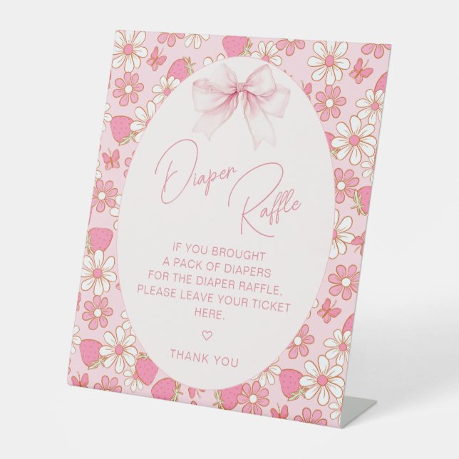 Berry Sweet Bow Baby Duschmädchen Windelwanne Sockelschild (Vorderseite)