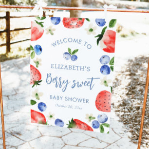 Berry Sweet Boy Baby Dusche Willkommen Poster