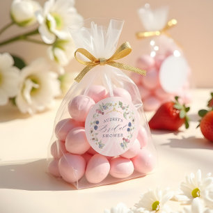 Berry Sweet Brautparty Dress Berries & Blume Runder Aufkleber