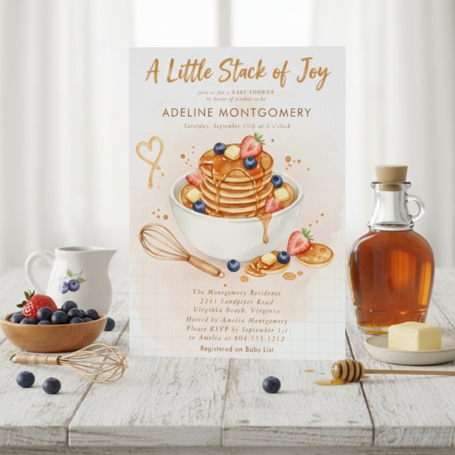 Berry Sweet breakfast pancake baby shower Einladung (Von Creator hochgeladen)