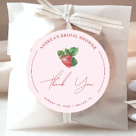Berry Sweet Bridal Shower Thank You Runder Aufkleber