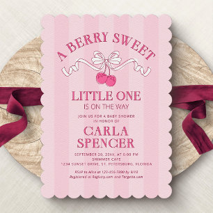 Berry Sweet Cherry Summer Baby Dusche Einladung