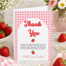 Berry Sweet Danke-Card für den 1. Geburtstag