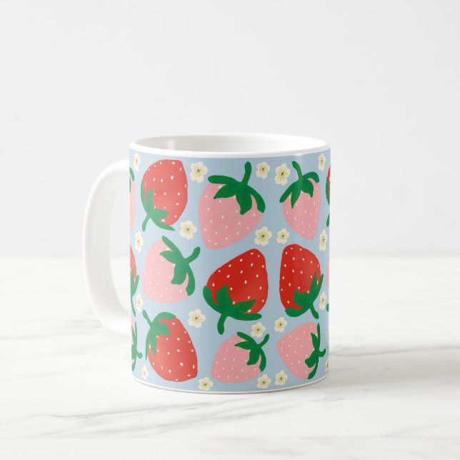 Berry Sweet Delights Pastellblau Kaffeetasse (Vorderseite Links)