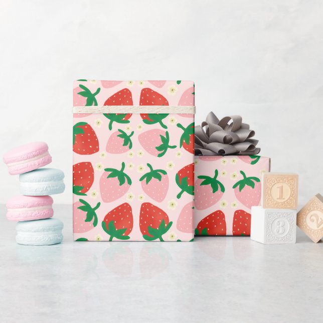 Berry Sweet Delights Soft Pink Geschenkpapier (Babyparty)