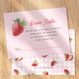 Berry Sweet Diaper Raffle Card-Strawberry Themed Begleitkarte