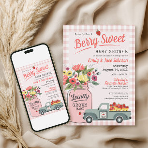 Berry Sweet Digital Bauern Market Babydusche Einladung