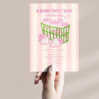 Berry Sweet Doodle Pink Green Girl Baby Dusche