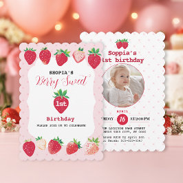 Berry Sweet Einladung zum 1. Geburtstag