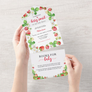 Berry Sweet Erdbeer-Baby-Party All In One Einladung