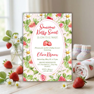 Berry Sweet Erdbeer-Baby-Party Einladung
