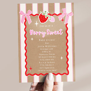 Berry Sweet Erdbeer Kraft Mädchen Baby Shower Einladung