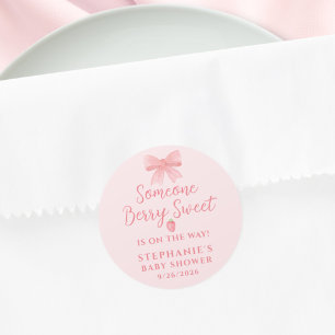 Berry Sweet Erdbeer-Mädchen-Baby-Party Runder Aufkleber