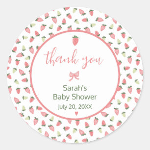 Berry Sweet Erdbeerbaby Shower Danke Runder Aufkleber