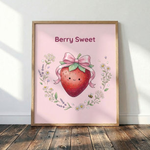 Berry Sweet Erdbeere Kawaii Süße Wandkunst Poster