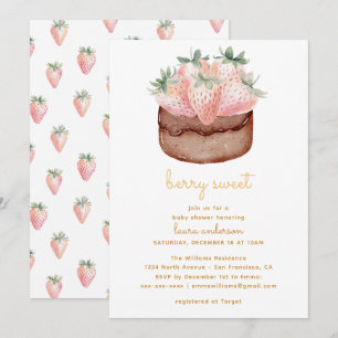 Berry Sweet Erdbeeren Cupcake Baby Shower Einladung