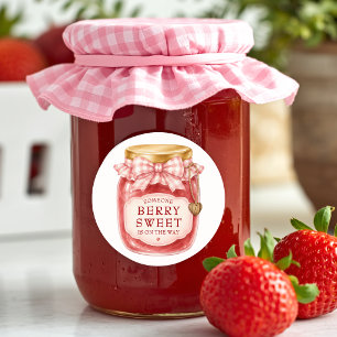 Berry Sweet Erdbeermarmelade Baby Shower Favor Runder Aufkleber