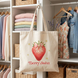 Berry Sweet Erdbeertasche | Süße Wasserfarbe Tragetasche