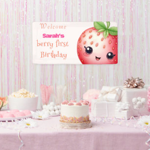 Berry Sweet erstes Geburtstag Banner
