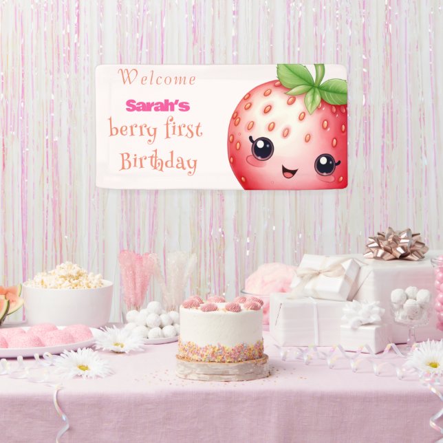 Berry Sweet erstes Geburtstag Banner (Party)
