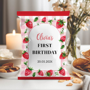 Berry Sweet First Birthday Chip Bag Wrapper Flyer