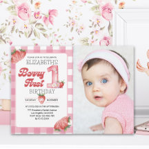 Berry Sweet First Birthday Photo – Straberry party