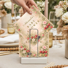 Berry Sweet Floral Baby Shower Serviette