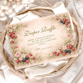 Berry Sweet Floral Diapper Raffle Begleitkarte